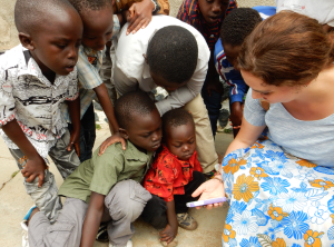 Alli with the children of Bunia